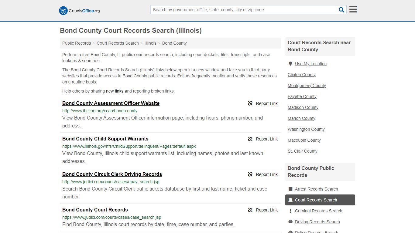 Bond County Court Records Search (Illinois) - County Office
